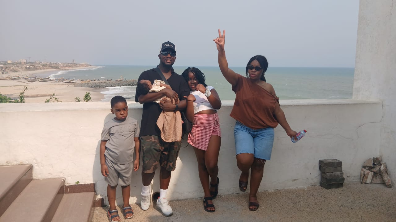Our family on the coast in Ghana